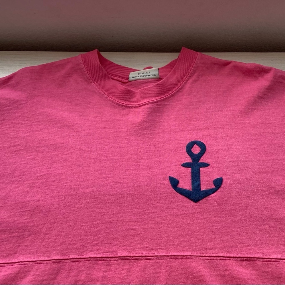 Spirit jersey - Anchored in the South Oversized Cotton Coastal Style Size M pink - Picture 12 of 12